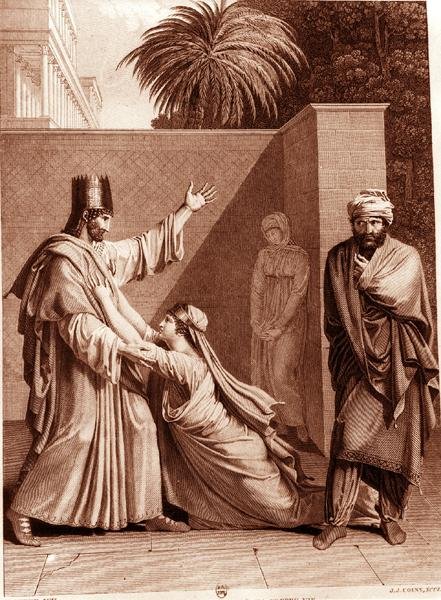 Ester Implora Assuero alla Presenza di Aman, illustrazione da 
