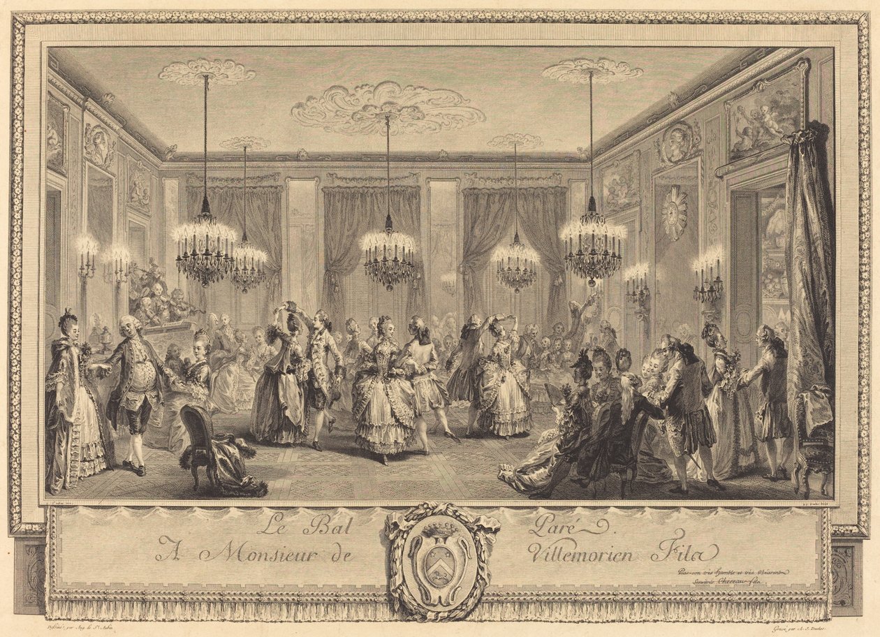 Il ballo in maschera da Antoine Jean Duclos after Augustin de Saint Aubin