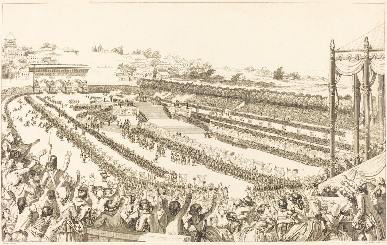 Federazione Generale dei Francesi al Campo di Marte il 14 luglio 1790 da Antoine Jean Duclos after Charles Monnet