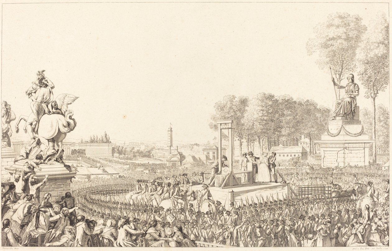 Giornata del 16 ottobre 1793, la morte di Maria Antonietta da Antoine Jean Duclos after Charles Monnet