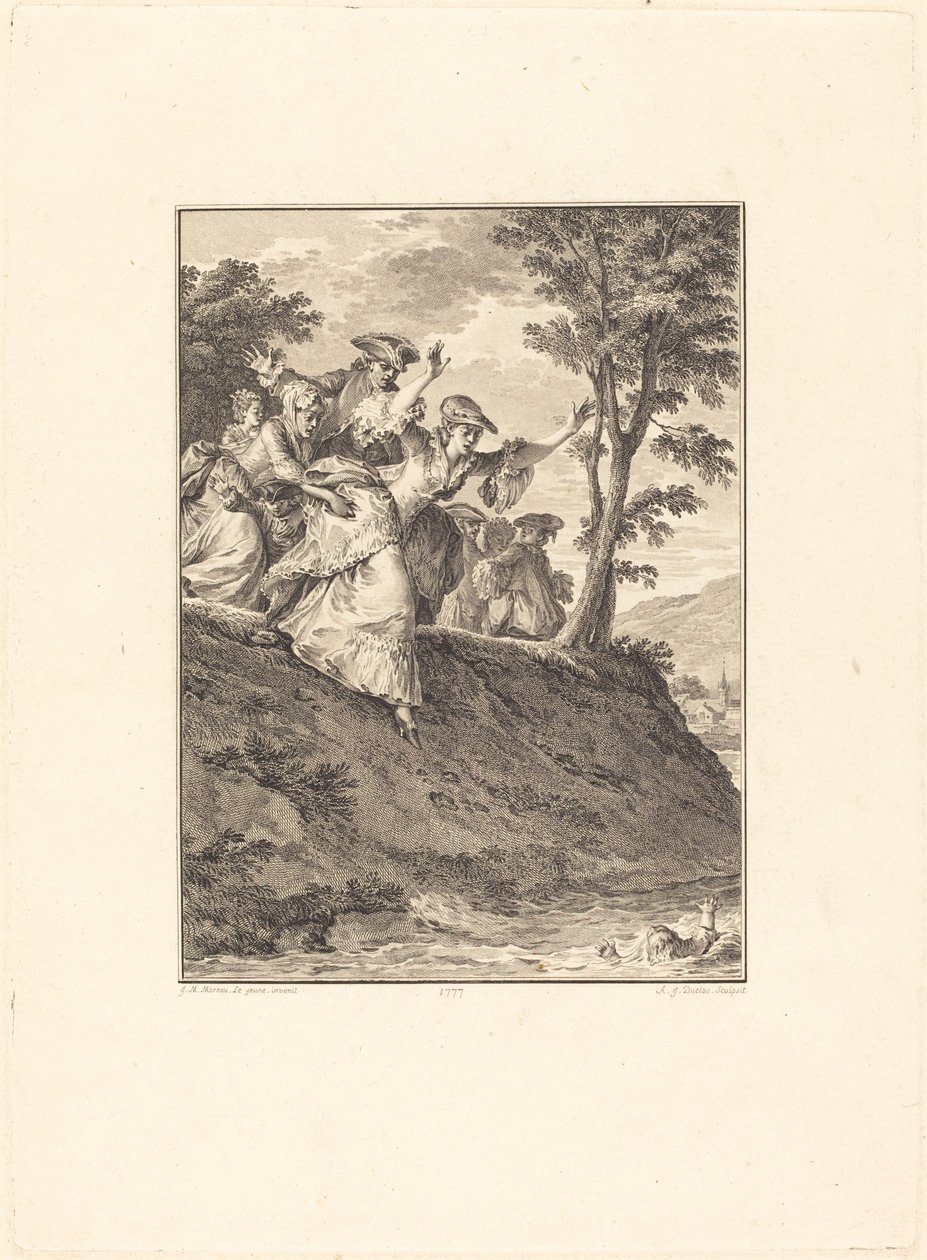 Lei si lancia dopo di lui da Antoine Jean Duclos after Jean Michel Moreau