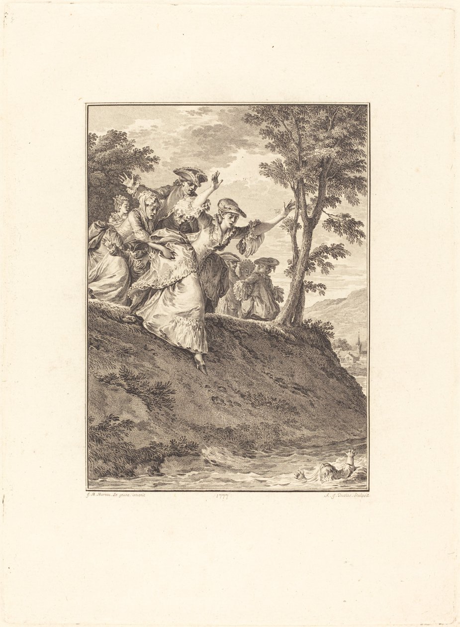 Lei si slancia dopo di lui da Antoine Jean Duclos after Jean Michel Moreau