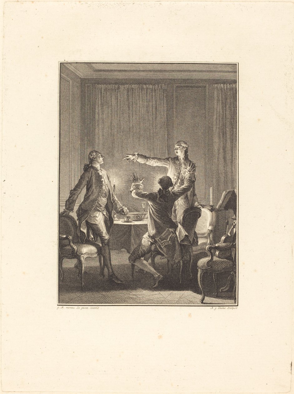 La provocazione da Antoine Jean Duclos after Jean Michel Moreau