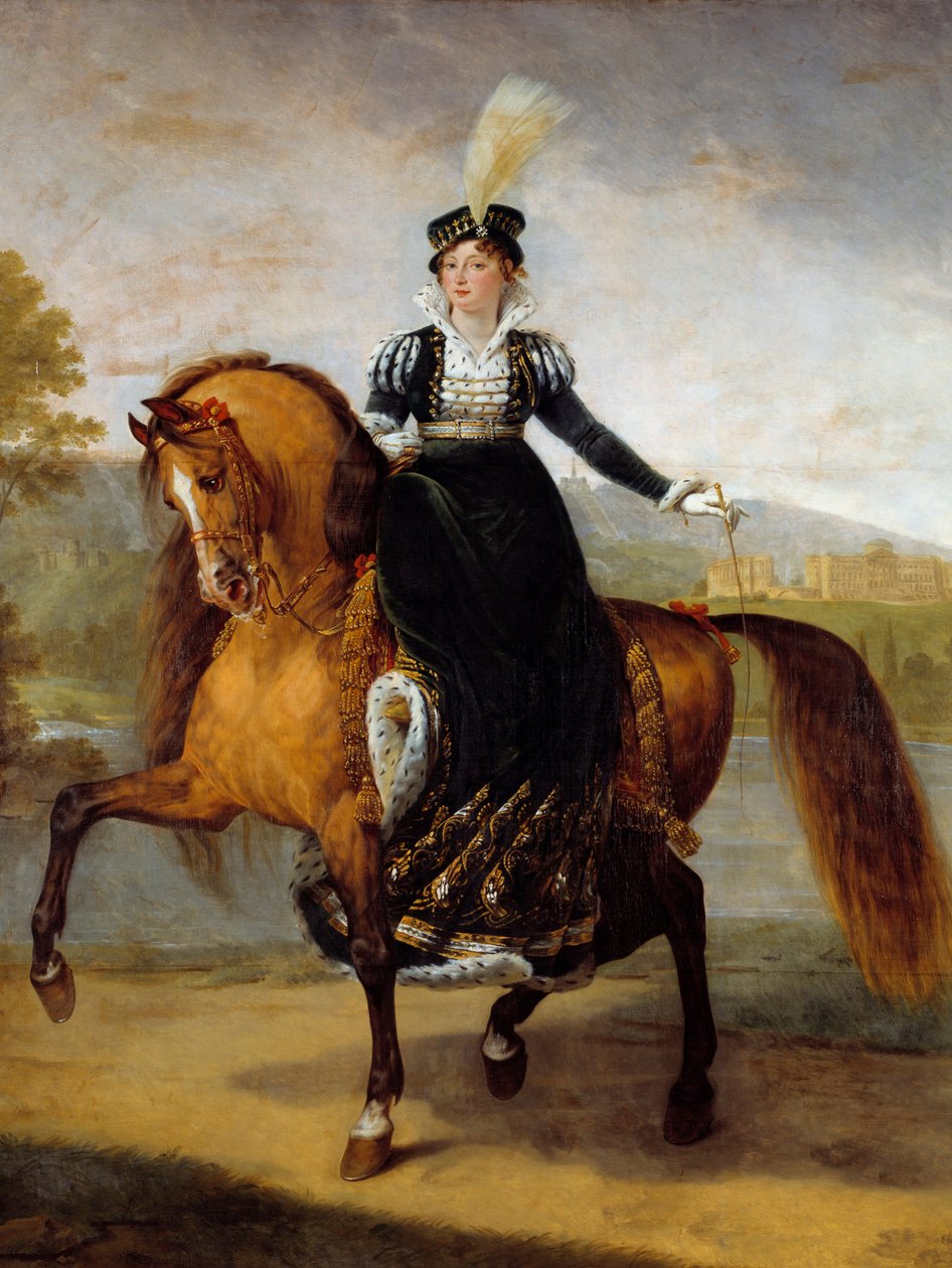 Ritratto equestre di Caterina di Württemberg, moglie di Girolamo Bonaparte, Regina di Vestfalia (1783-1835). Dipinto di Antoine Jean Gros (1771-1835) da Antoine Jean Gros