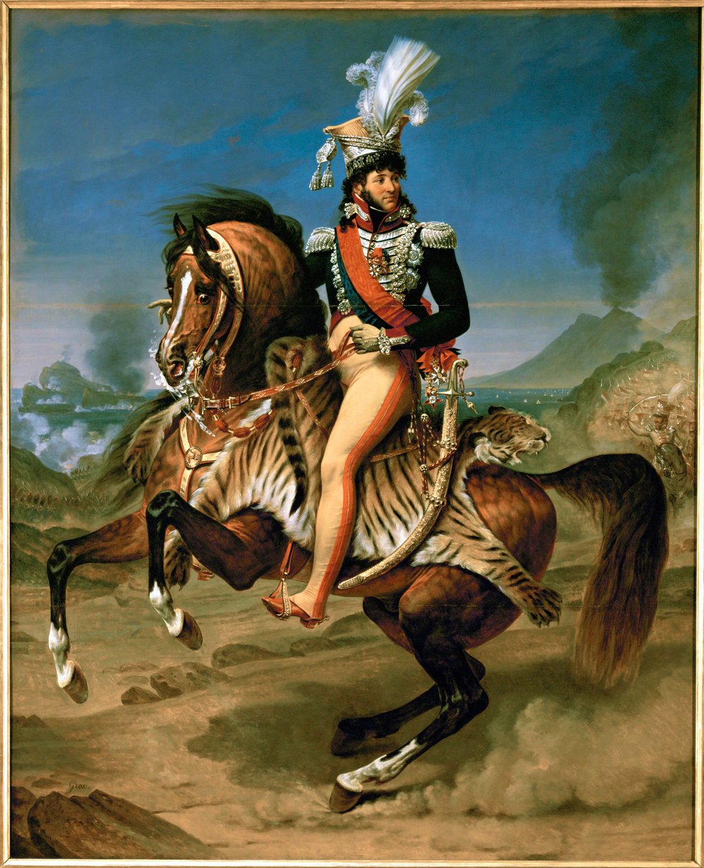 Gioacchino Murat, re di Napoli, maresciallo di Francia, a cavallo ... da Antoine Jean Gros