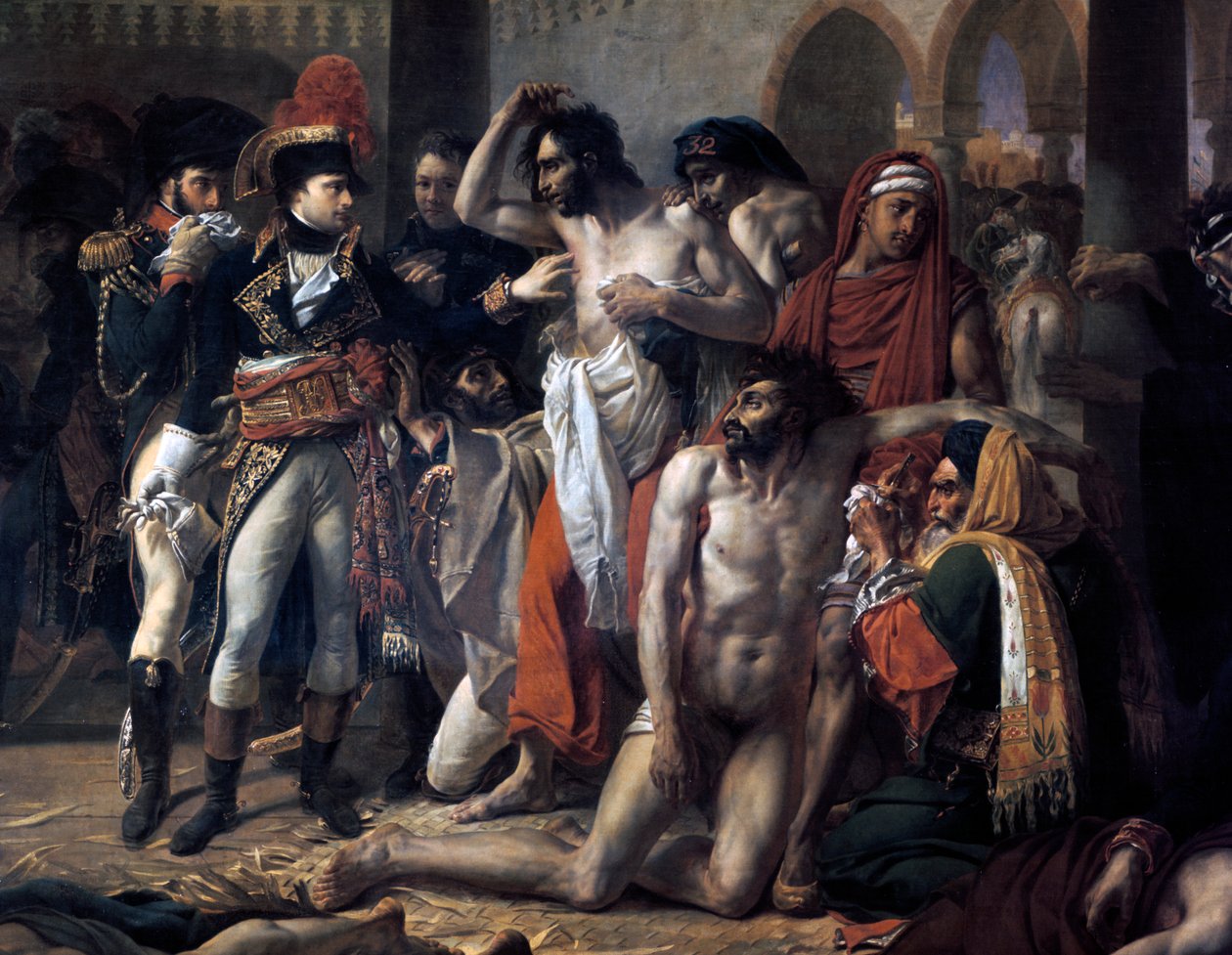Napoleone Bonaparte visita i colpiti dalla peste di Giaffa, 11 marzo 1799, 1804 da Antoine Jean Gros