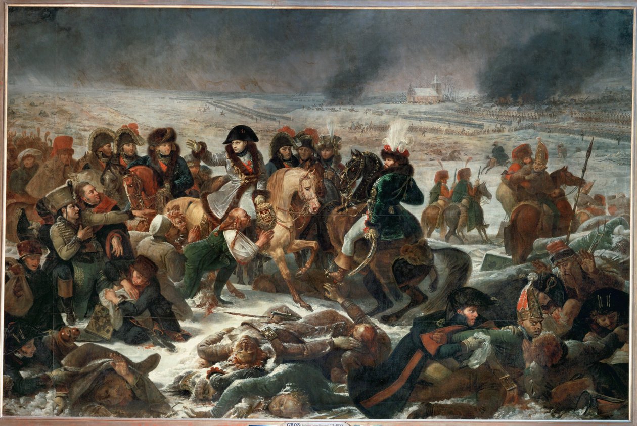 Napoleone sul campo di battaglia di Eylau, vinto il 9 febbraio 1807 dalle truppe francesi su russi e prussiani ... da Antoine Jean Gros