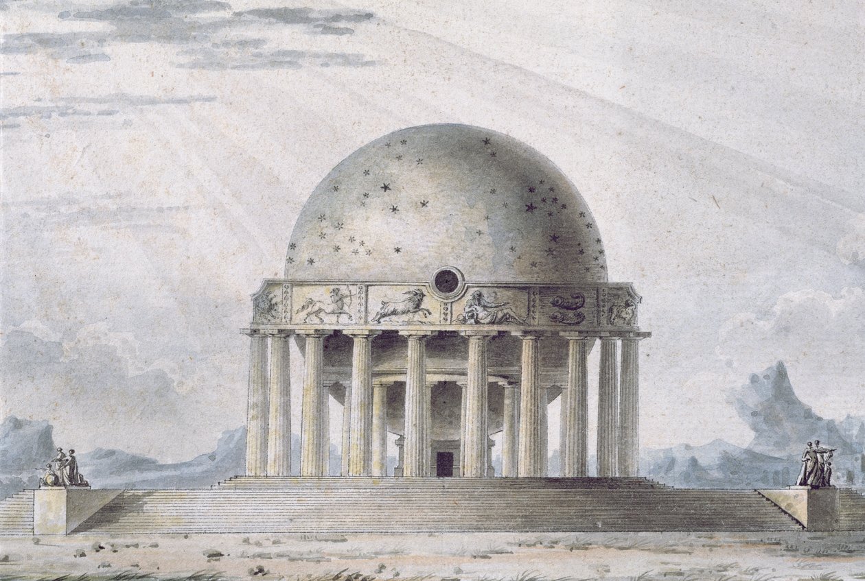 Progetto per una casa per un cosmopolita, 1783 (dettaglio) da Antoine Laurent Thomas Vaudoyer