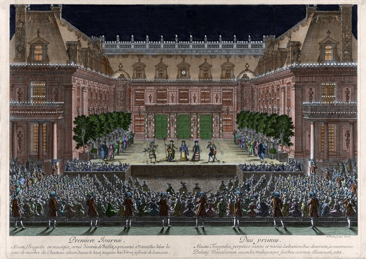 Rappresentazione, nel cortile di marmo del castello di Versailles, di 