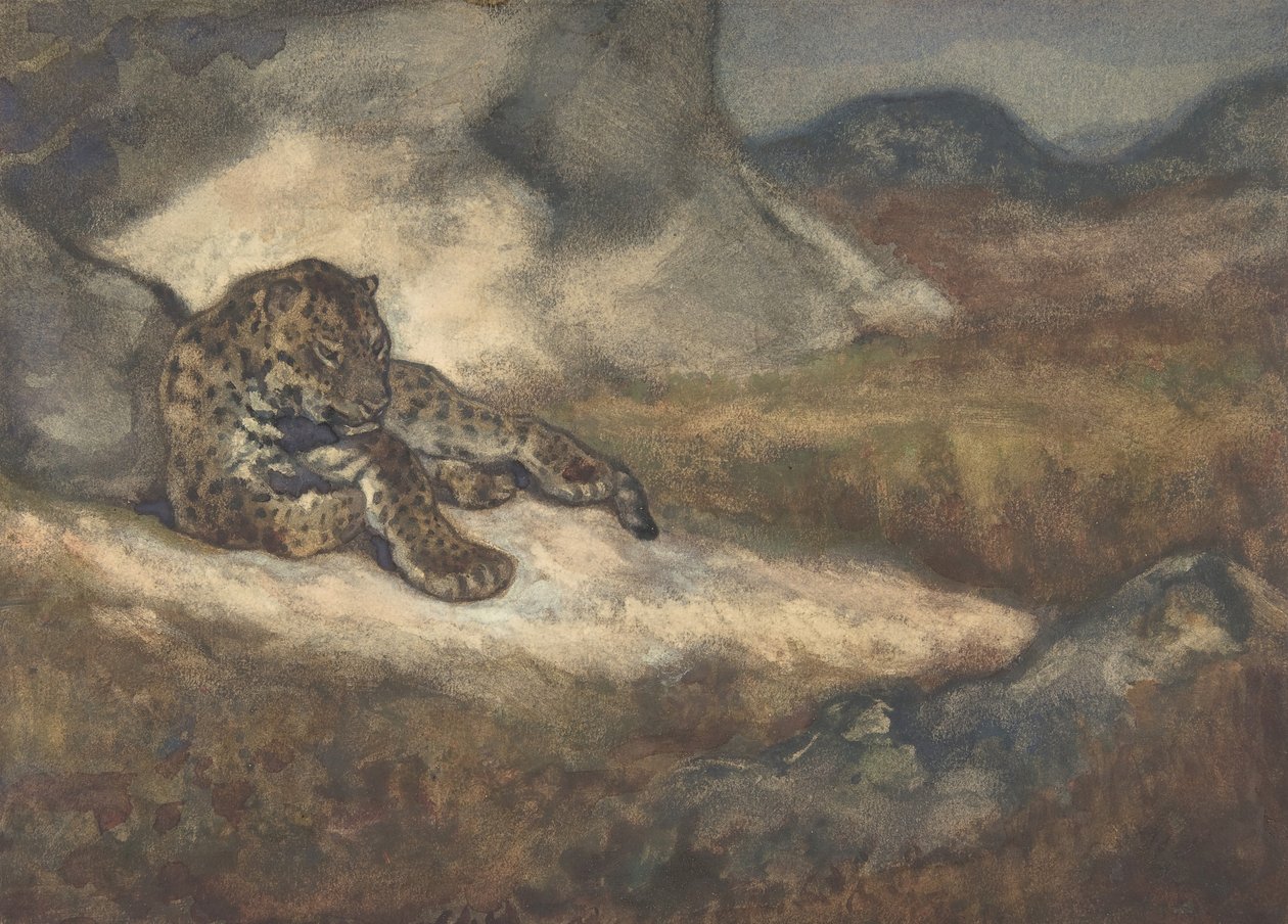 Leopardo sdraiato da Antoine Louis Barye