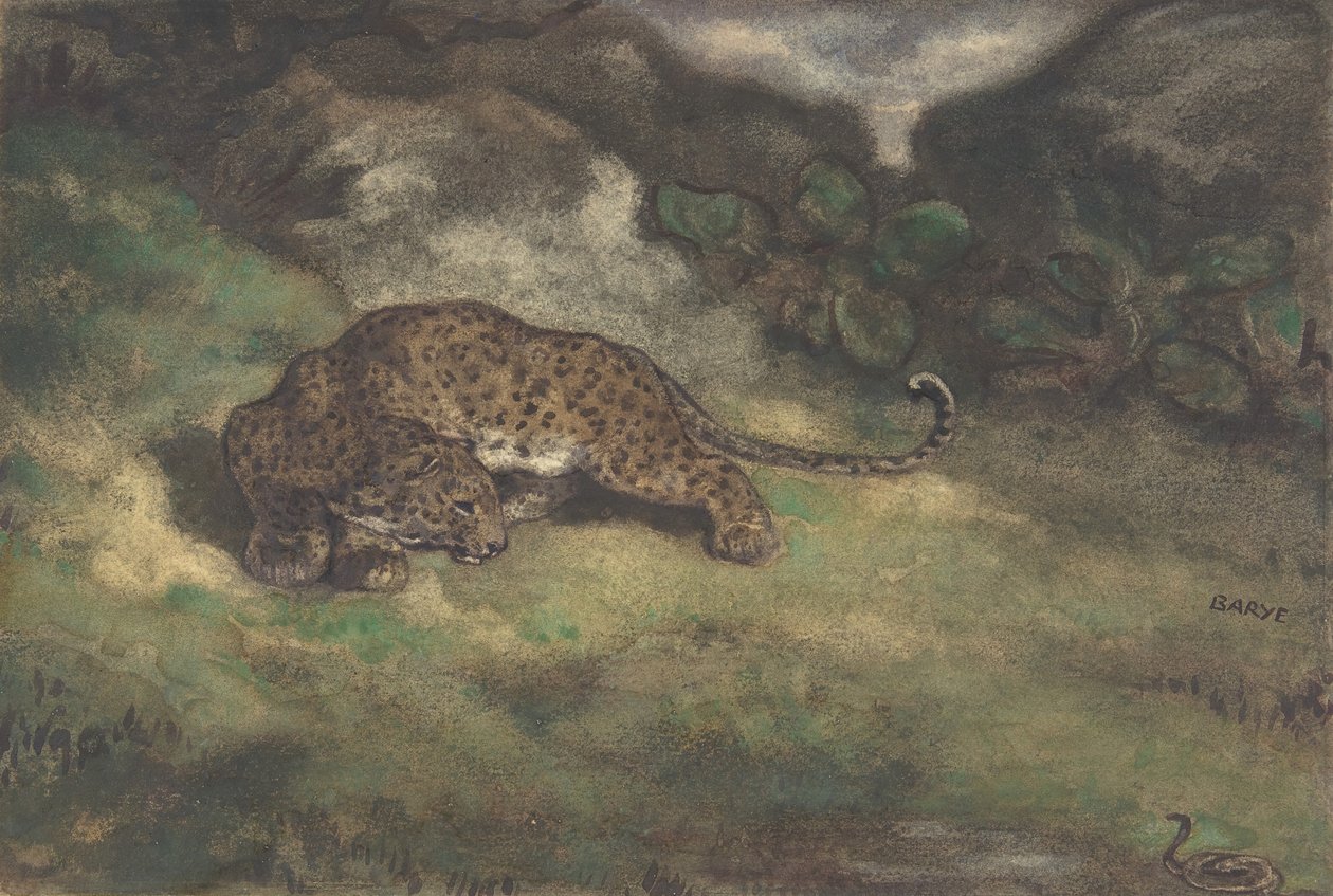 Leopardo e serpente da Antoine Louis Barye