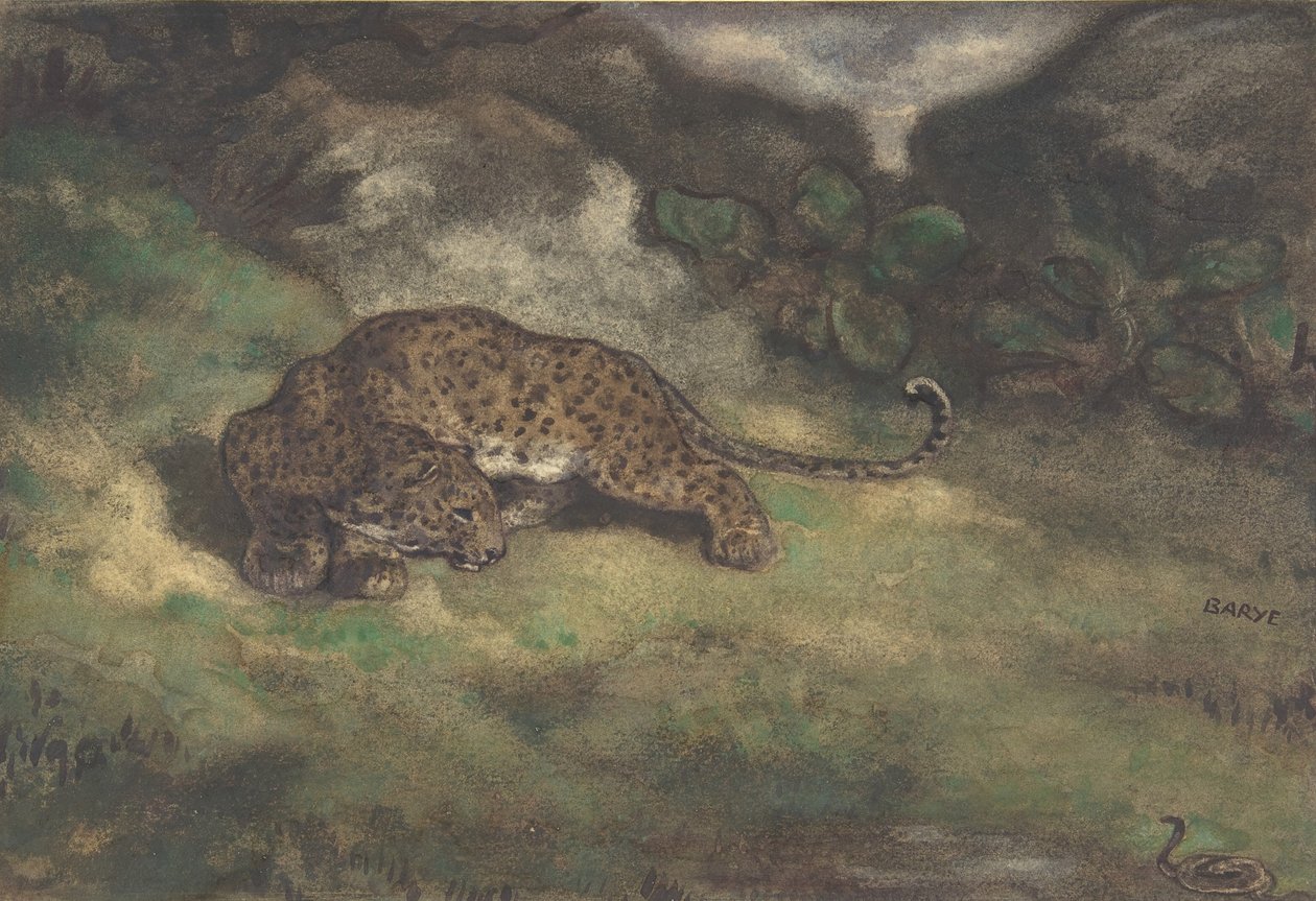 Leopardo e Serpente da Antoine Louis Barye