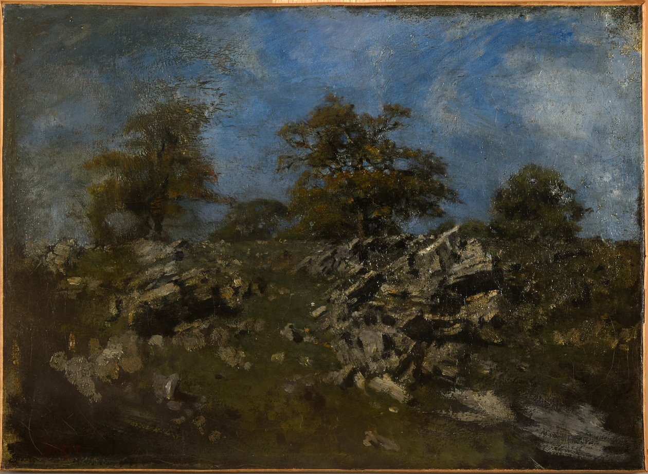 Paesaggio con roccia da Antoine Louis Barye