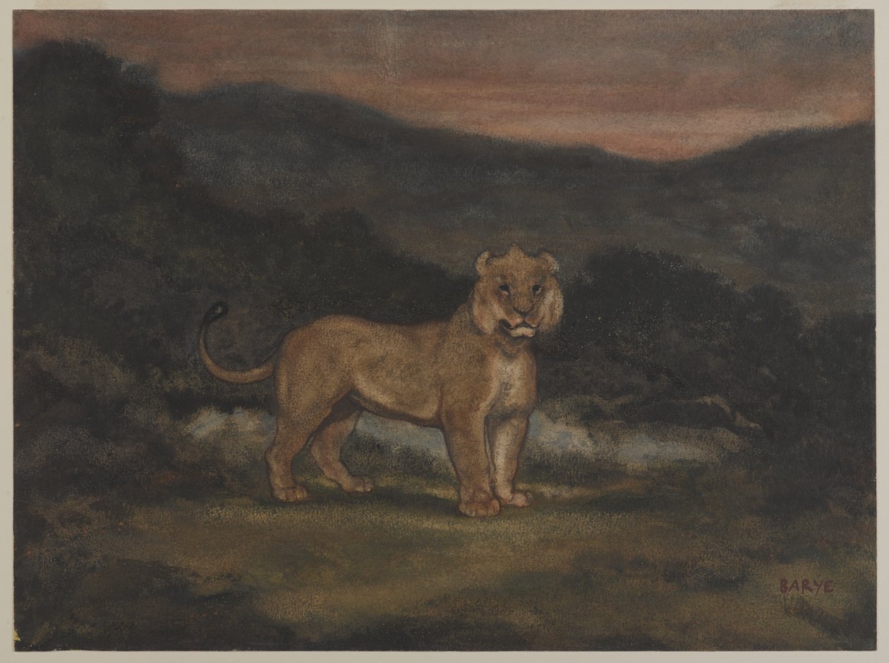Leonessa in piedi da Antoine Louis Barye