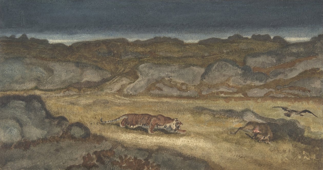 Tigre che caccia la preda da Antoine Louis Barye