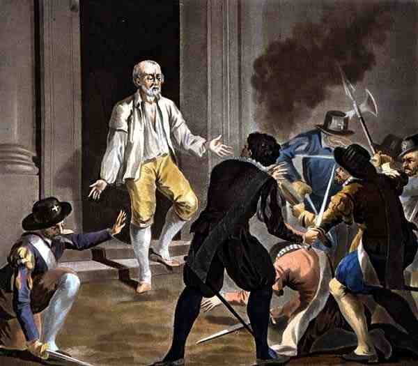La morte di Gaspard de Coligny, inciso da Jean Baptiste Morret (fl.1790-1820) 1788 da Antoine Louis Francois (after) Sergent Marceau