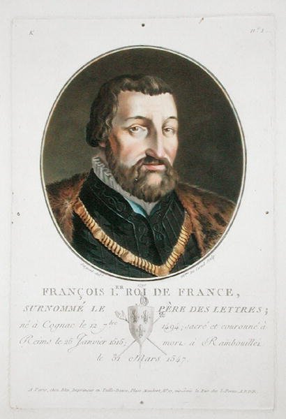 Francesco I (1494-1547) Re di Francia da Antoine Louis Francois Sergent Marceau