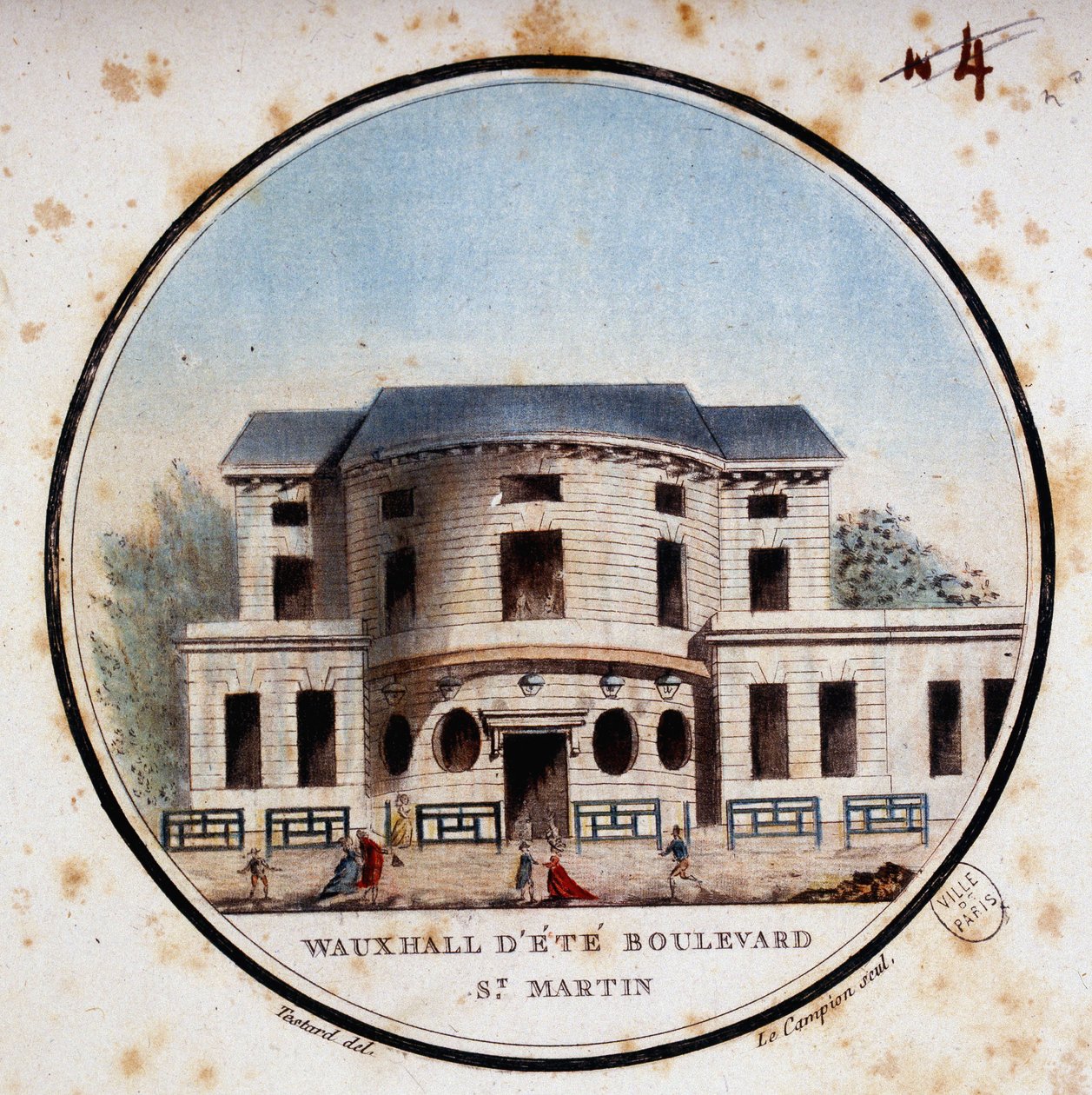 Halle aux calves, boulevard Saint Martin. In vedute pittoresche dei principali edifici di Parigi di Sergeant da Antoine Louis Francois Sergent Marceau