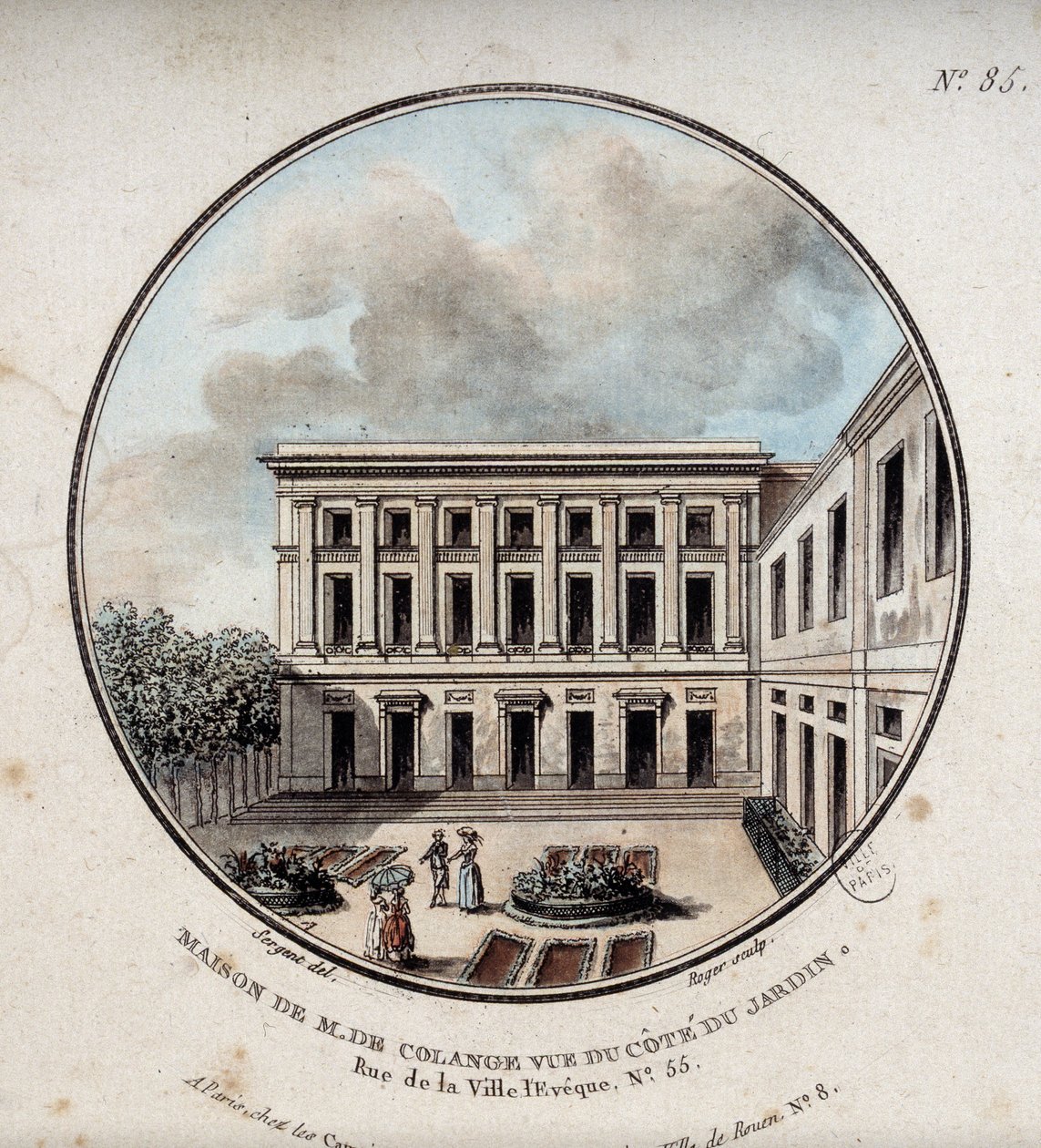 Maison de M. de Colange, vista dal giardino (rue Ville-l
