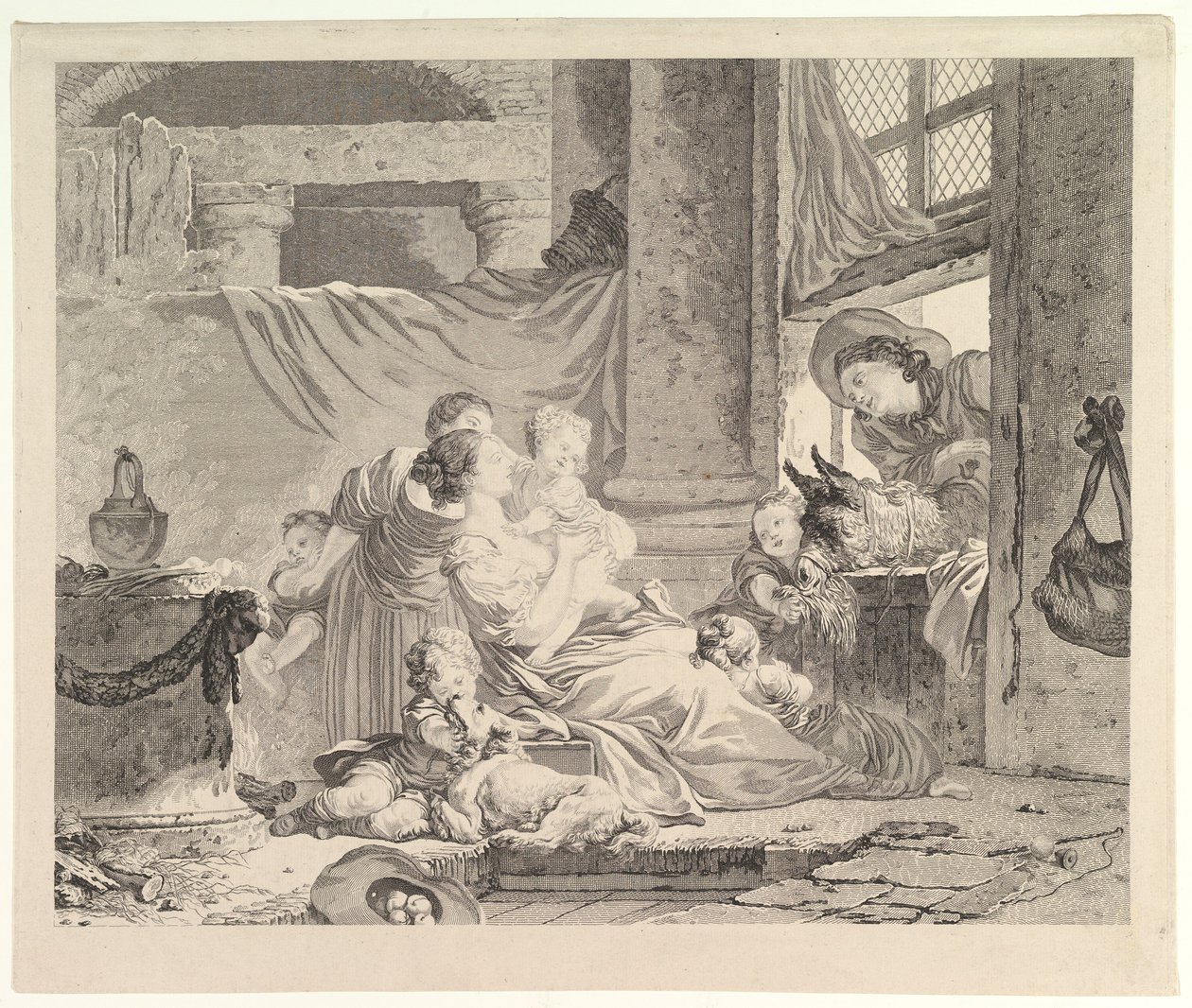 La famiglia del contadino da Antoine Louis Romanet