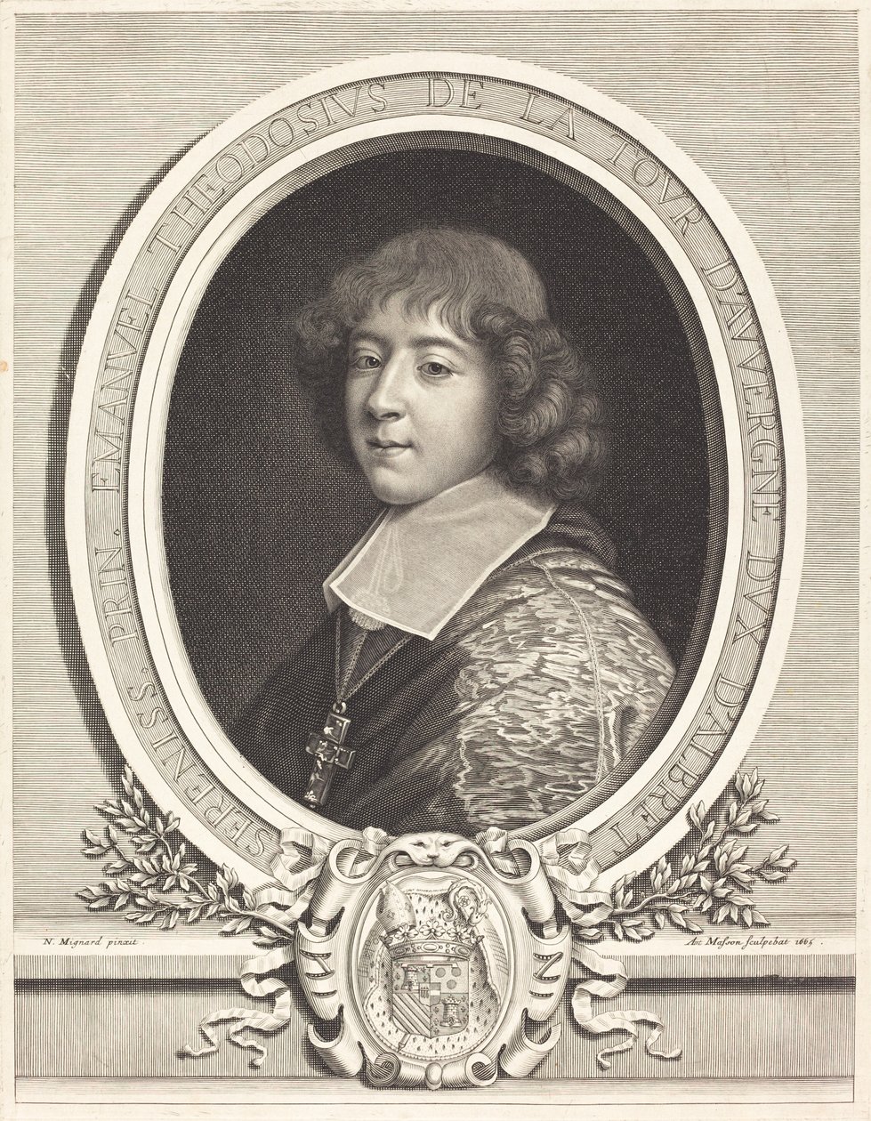 Cardinale de Bouillon da Antoine Masson after Nicolas Mignard