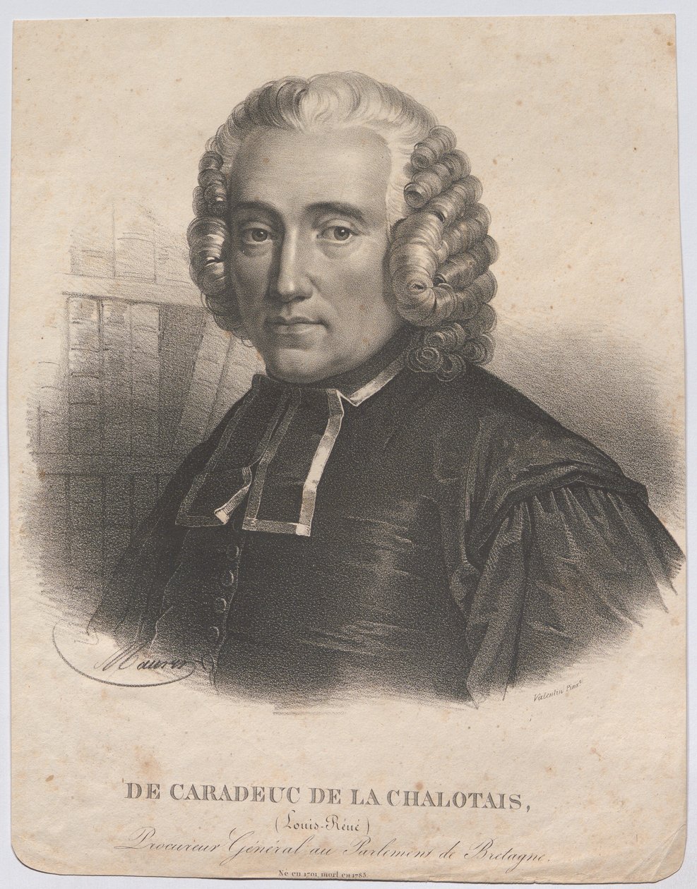 De Caradeuc de La Chalotais, Louis-René; Procuratore generale presso il Parlamento di Bretagna. Nato nel 1701, morto nel 1785 da Antoine Maurin