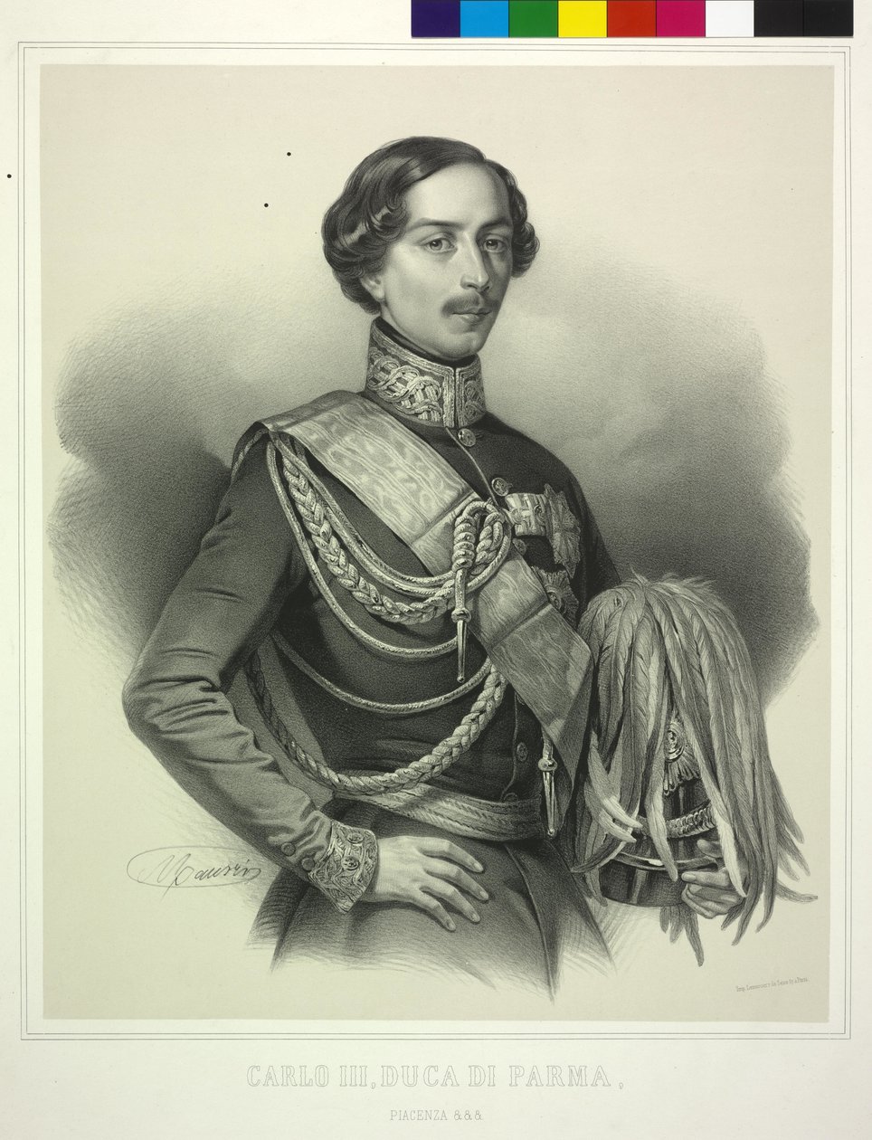 Duca di Parma Carlo III (litografia) da Antoine Maurin