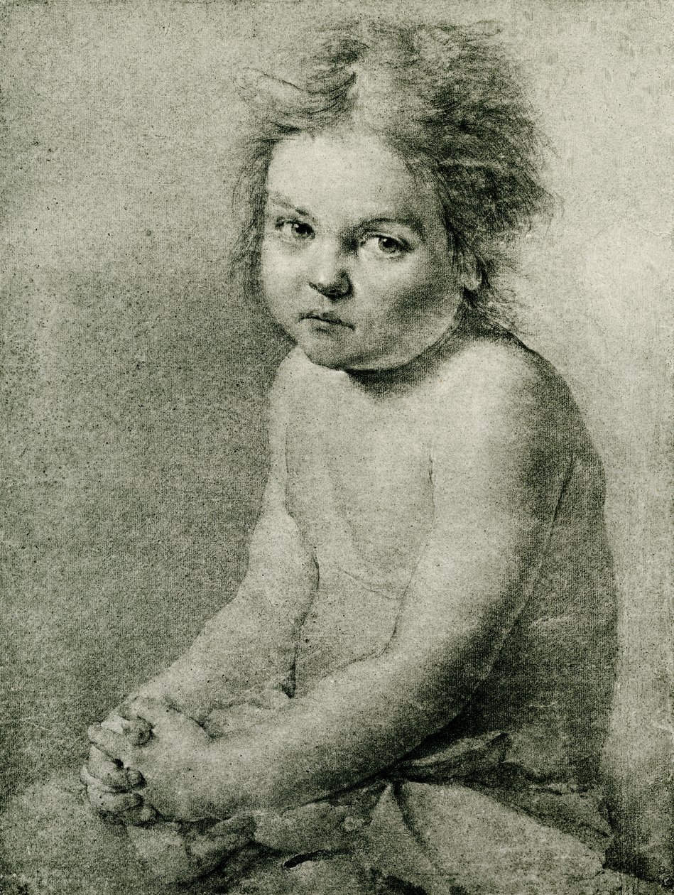 Studio di natura per una ragazza nuda e seduta da Antoine Pesne