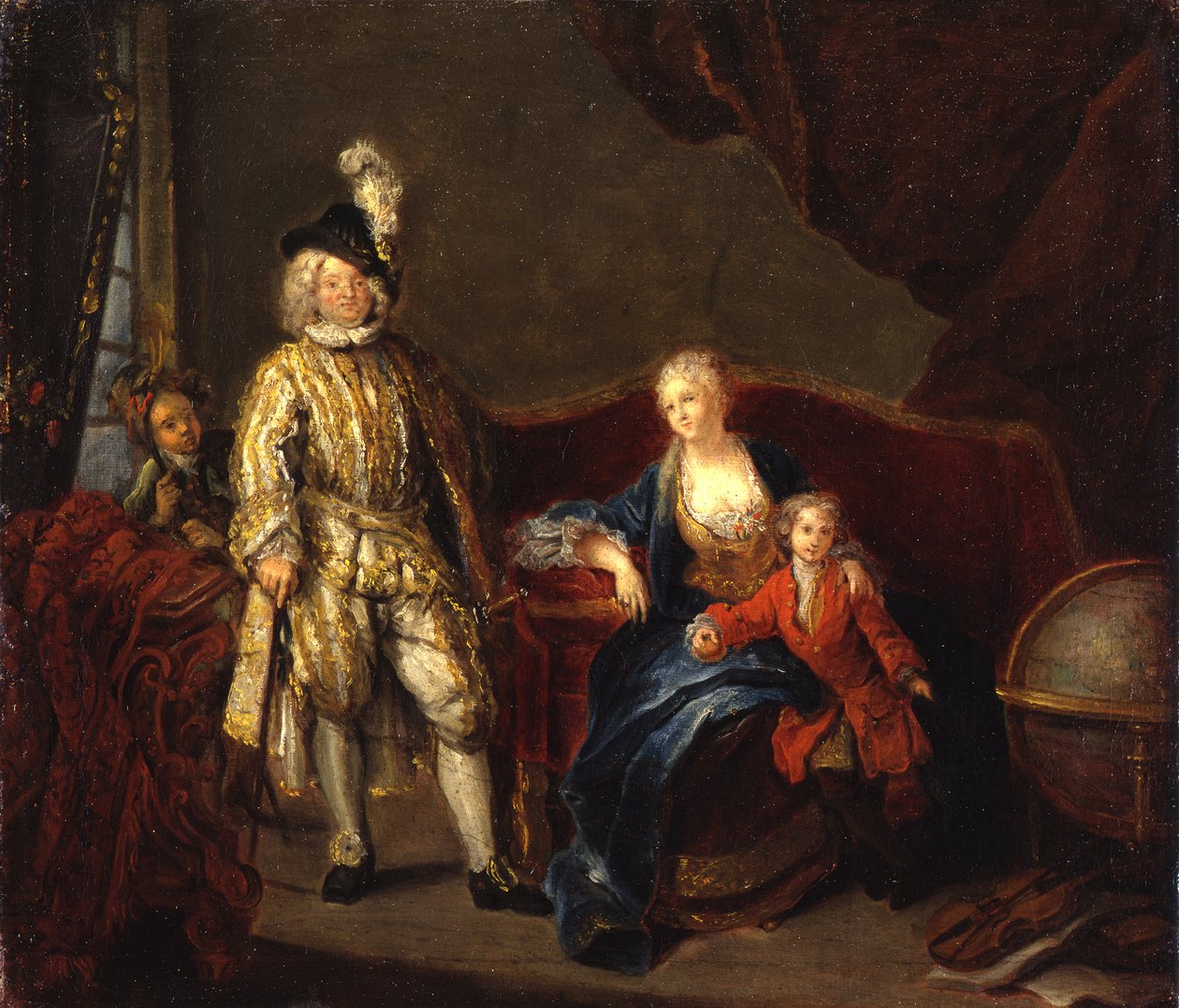 Il capitano della Guardia Svizzera von Erlach con la sua famiglia da Antoine Pesne