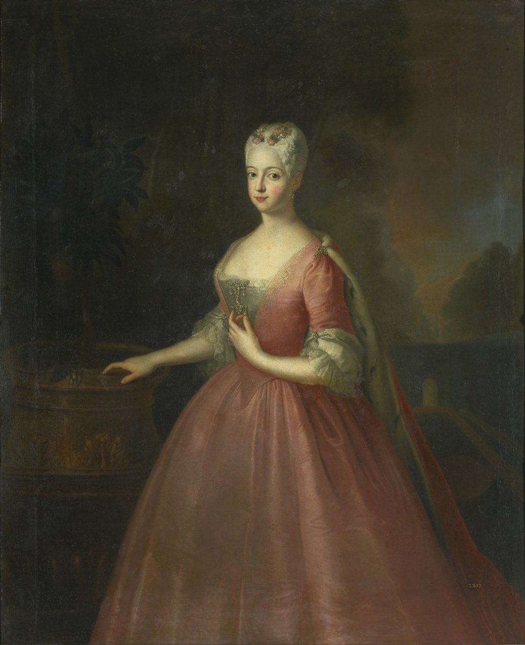 Ritratto della principessa Friederike Luise di Prussia, Margravia di Brandeburgo-Ansbach da Antoine Pesne School