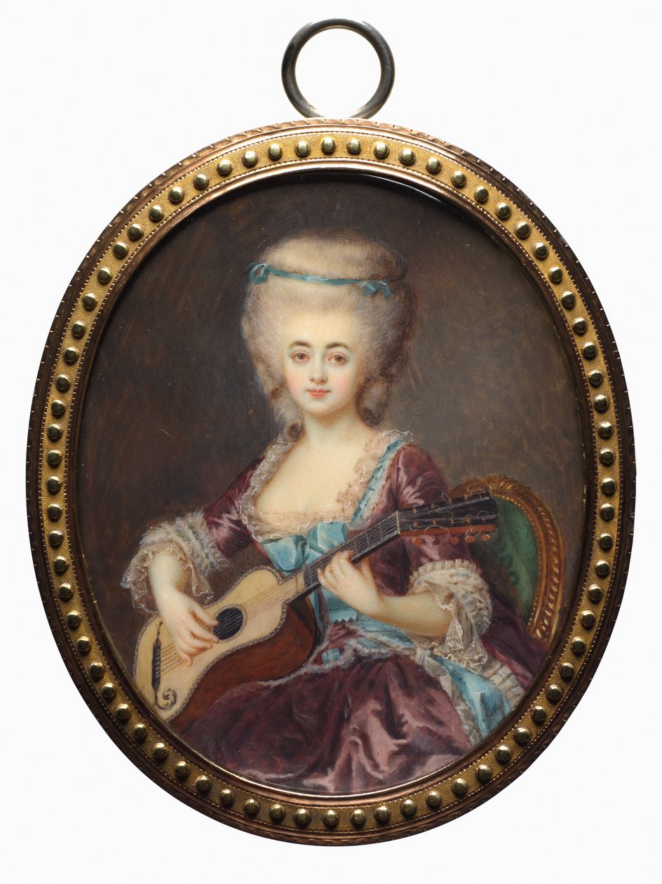 Ritratto di una donna con una chitarra, chiamata Louise d