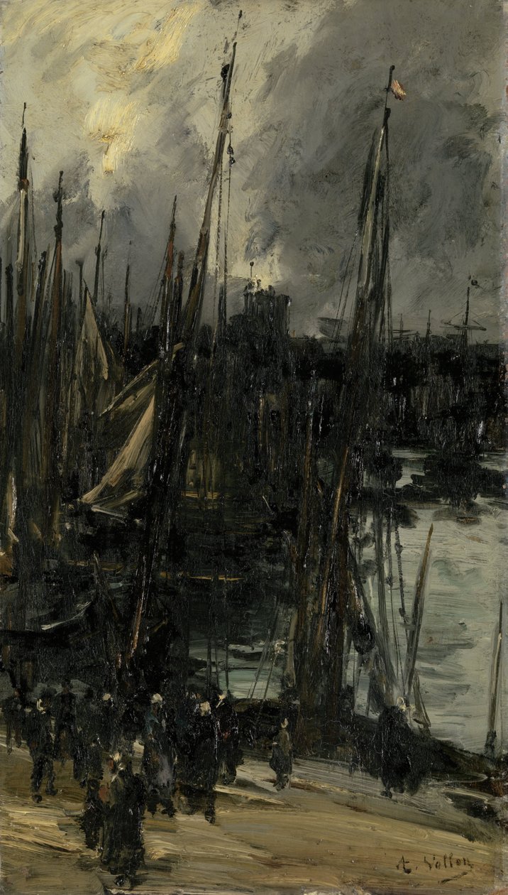 Veduta del porto di Dunkerque (o Dieppe?) da Antoine Vollon