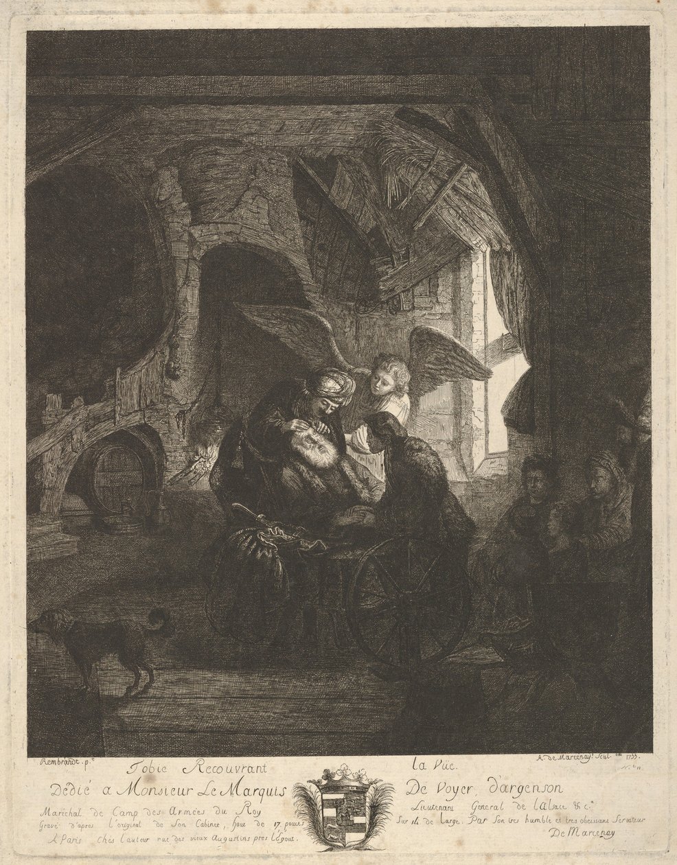 Tobia restituisce la vista a suo padre, 1755 da Antoine de Marcenay Ghuy