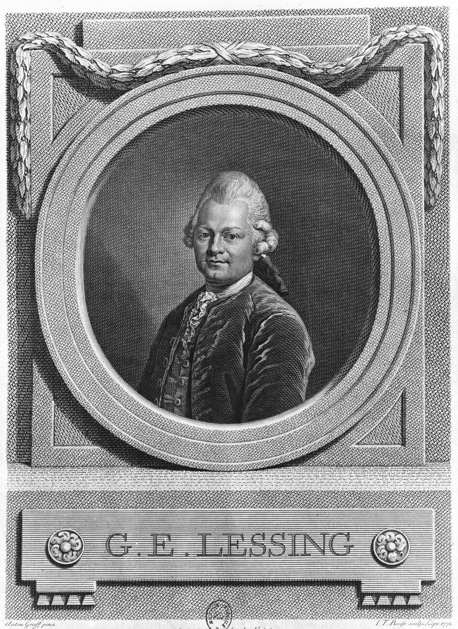 Ritratto di Gotthold Ephraim Lessing (1729-81) inciso da Johann Friedrich Bause (1738-1814) 1772 da Anton Graff