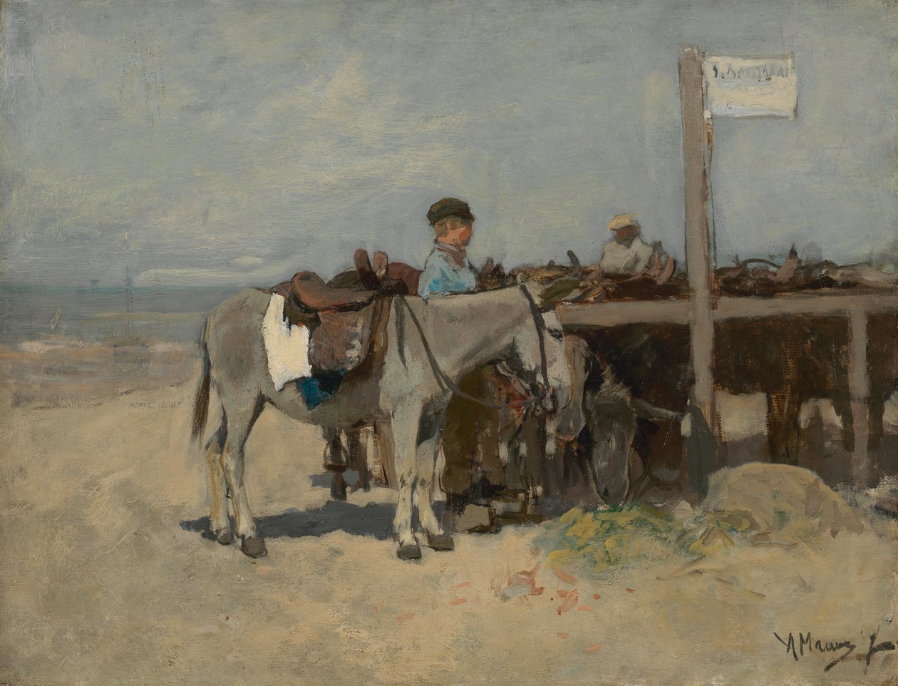 Banco degli asini sulla spiaggia di Scheveningen da Anton Mauve