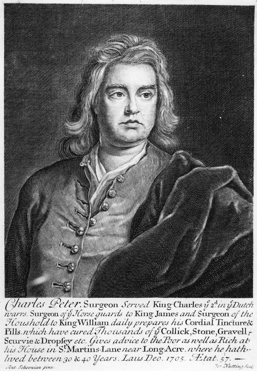 Charles Peter, inciso da Joseph Nutting, 1705 da Anton Schoonjans