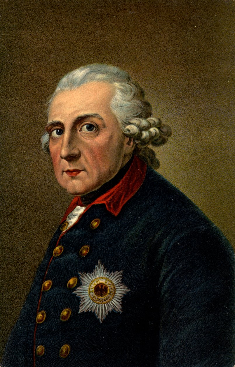 Storia. Germania. Federico II il Grande. Illustrazione ispirata a un ritratto di Anton Graff (1780), Germania, c.1900 da Anton (after) Graff