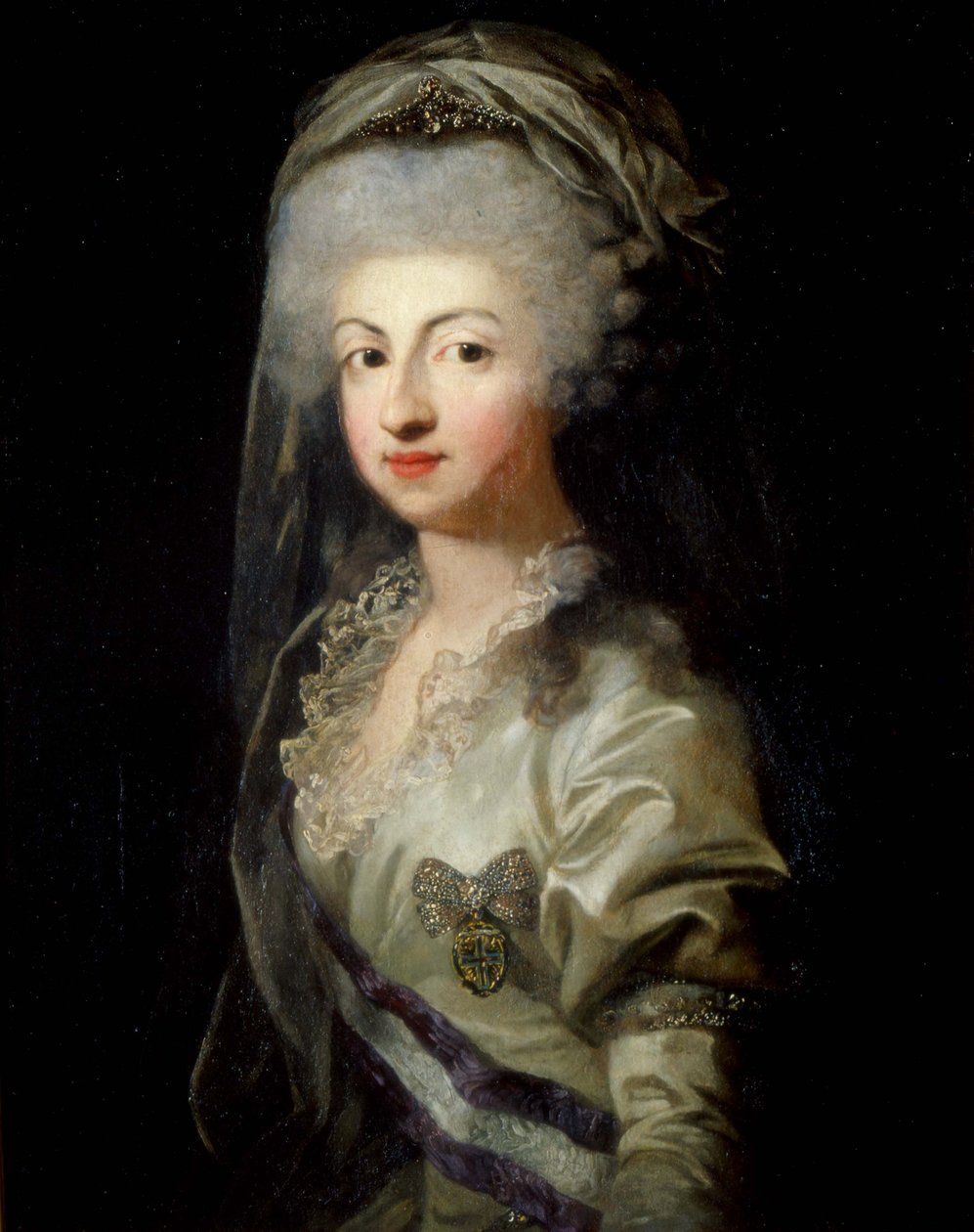 Ritratto della principessa Maria Carolina di Borbone con diadema da Anton Graff