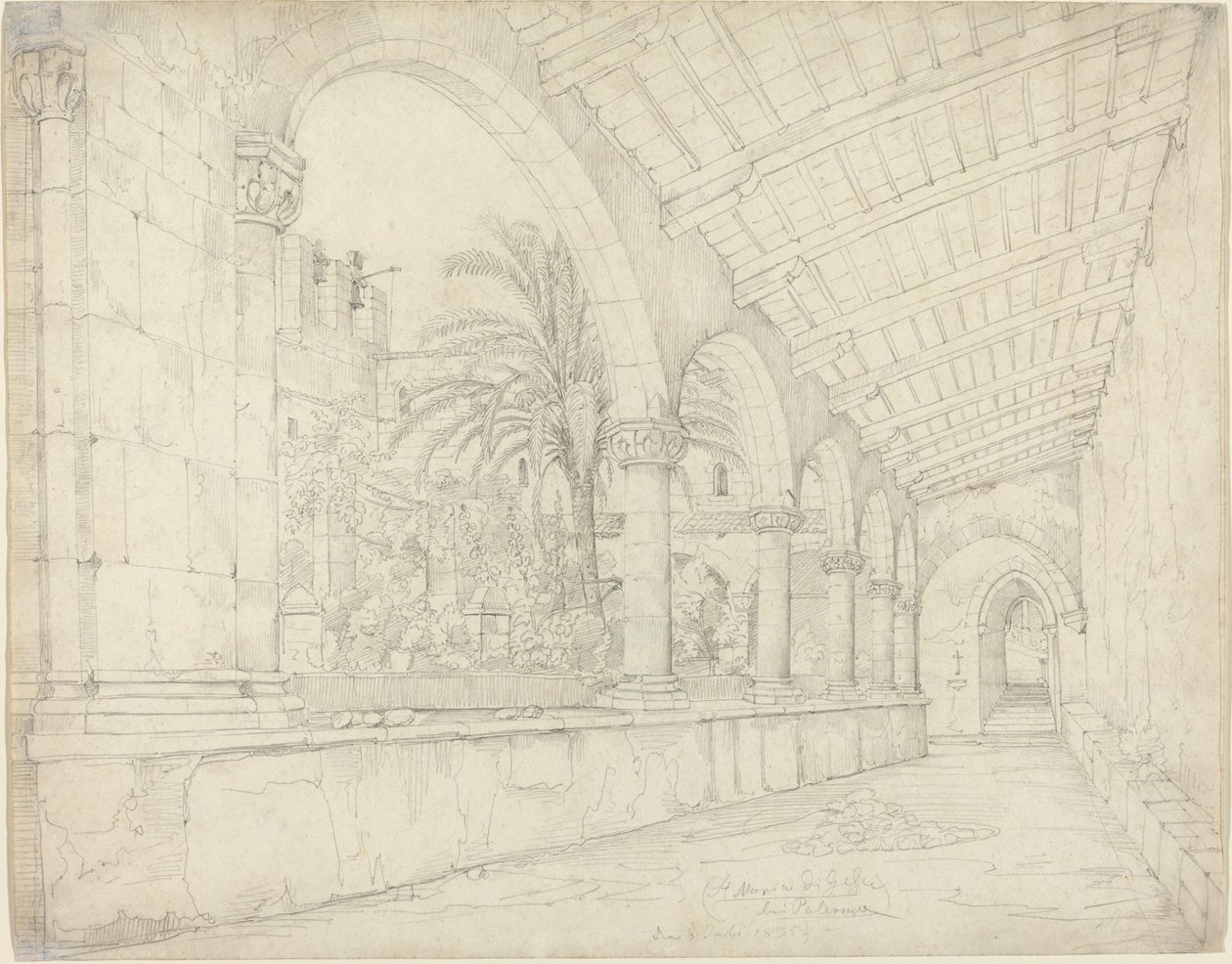 Il chiostro di Santa Maria di Gesù a Palermo da Anton Hallmann