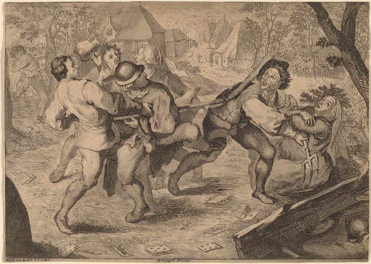 Contadini che combattono da Anton Joseph Prenner after Pieter Bruegel the Elder