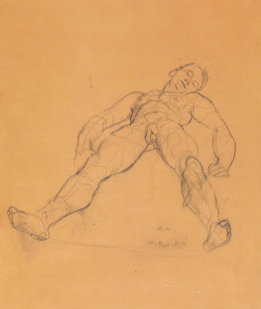 Anton Kolig Nudo maschile reclinato da Anton Kolig