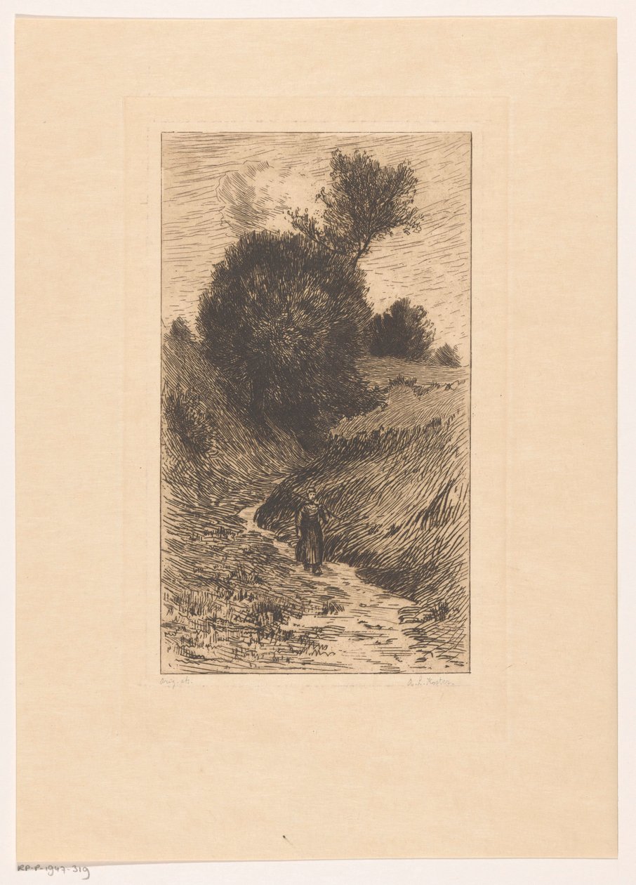 Donna su una strada cava da Anton L. Koster (signed by artist)
