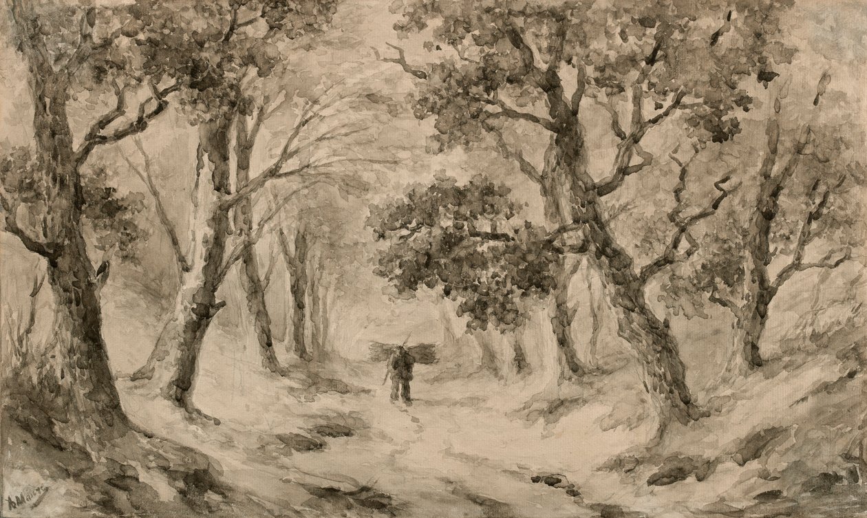 Un raccoglitore di legna nella foresta da Anton Mauve