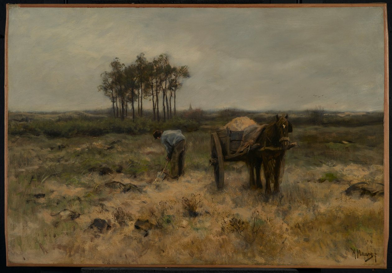 Scavare la sabbia, o Il carro della sabbia, c.1875 da Anton Mauve