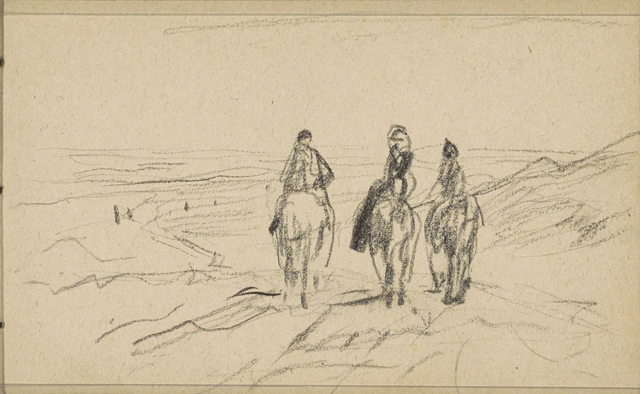 Tre cavalieri nelle dune da Anton Mauve
