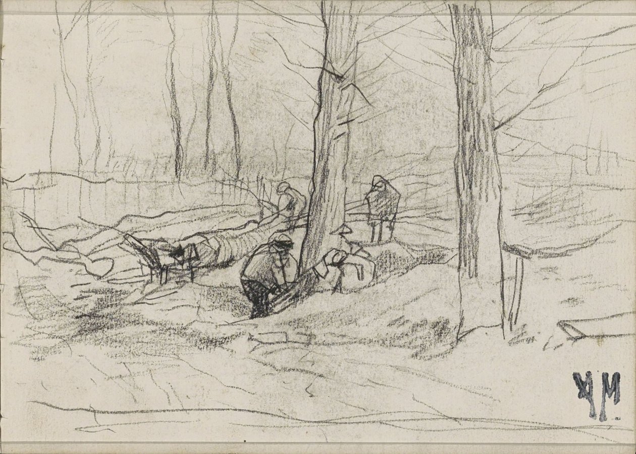 Boscaioli in un bosco da Anton Mauve