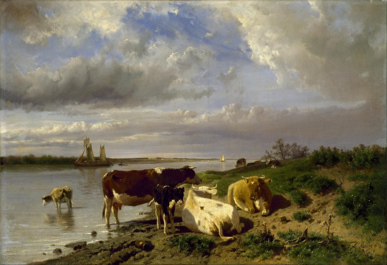 Paesaggio con bestiame da Anton Mauve
