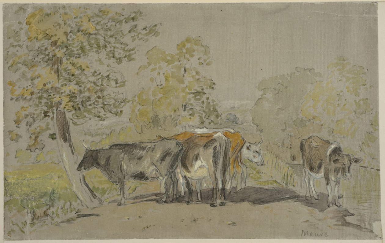 Paesaggio con bestiame da Anton Mauve