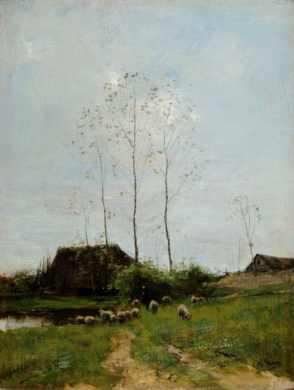 Paesaggio con pastore e pecore da Anton Mauve