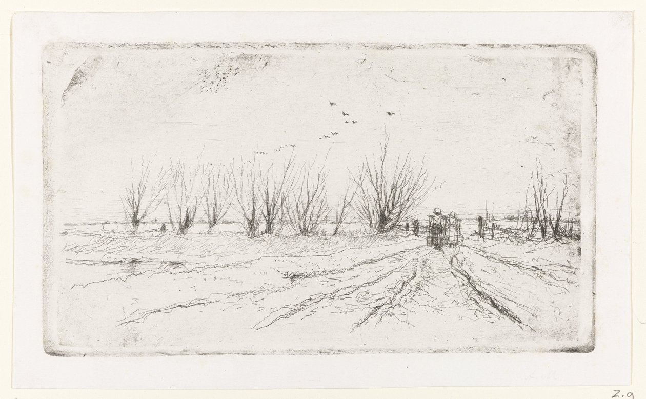 Paesaggio invernale con lattaie da Anton Mauve